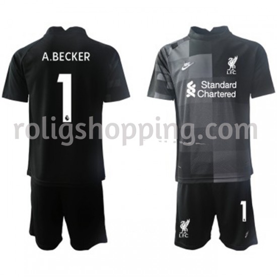 Fotbollströja Liverpool Målvakt Alisson Becker 1 Barn Tredjeställ 2021-2022 Kort ärm