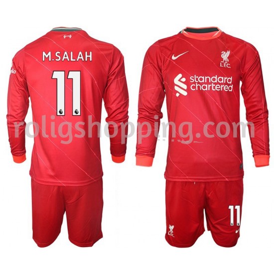 Fotbollströja Liverpool M.Salah 11 Barn Hemmaställ 2021-2022 Lång ärm