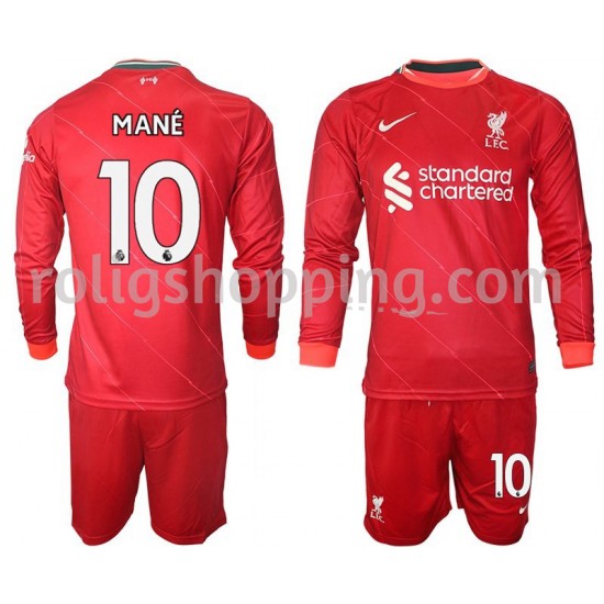 Fotbollströja Liverpool Mane 10 Barn Hemmaställ 2021-2022 Lång ärm