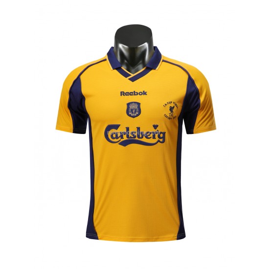Fotbollströja Liverpool Retro Bortaställ 2000-2001 Kort ärm