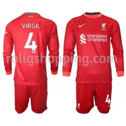 Fotbollströja Liverpool VIRGIL 4 Barn Hemmaställ 2021-2022 Lång ärm