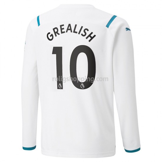 Fotbollströja Manchester City Jack Grealish 10 Bortaställ 2021-2022 Lång ärm