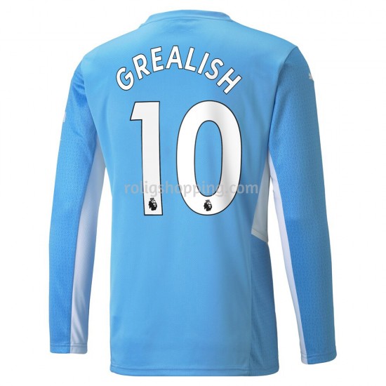 Fotbollströja Manchester City Jack Grealish 10 Hemmaställ 2021-2022 Lång ärm