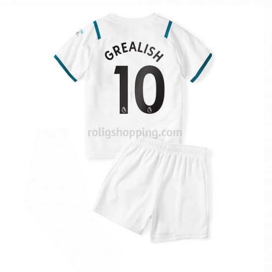 Fotbollströja Manchester City Jack Grealish 10 Barn Bortaställ 2021-2022 Kort ärm