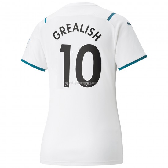 Fotbollströja Manchester City Jack Grealish 10 Kvinnor Bortaställ 2021-2022 Kort ärm