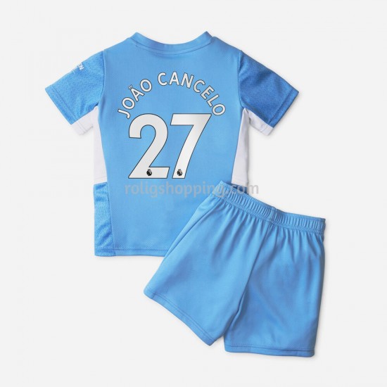 Fotbollströja Manchester City Joao Cancelo 27 Barn Hemmaställ 2021-2022 Kort ärm