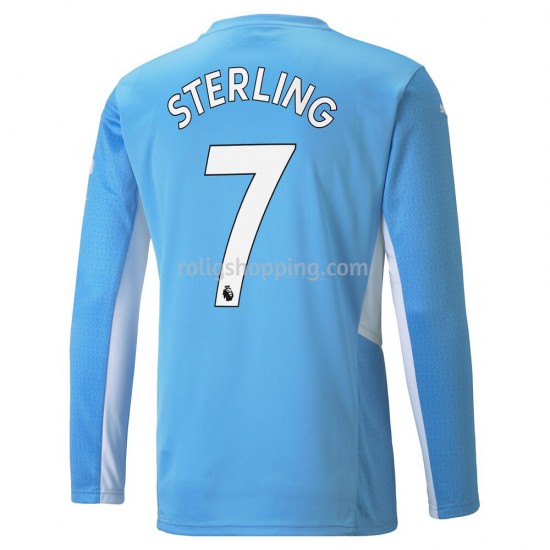 Fotbollströja Manchester City Raheem Sterling 7 Hemmaställ 2021-2022 Lång ärm