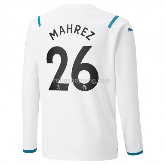Fotbollströja Manchester City Riyad Mahrez 26 Bortaställ 2021-2022 Lång ärm