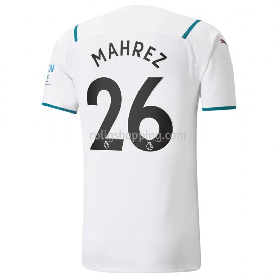 Fotbollströja Manchester City Riyad Mahrez 26 Bortaställ 2021-2022 Kort ärm