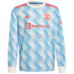Fotbollströja Manchester United Bortaställ 2021-2022 Lång ärm