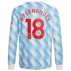 Fotbollströja Manchester United Bruno Fernandes 18 Bortaställ 2021-2022 Lång ärm
