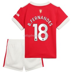 Fotbollströja Manchester United Bruno Fernandes 18 Barn Hemmaställ 2021-2022 Kort ärm