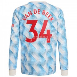 Fotbollströja Manchester United Donny Van De Beek 34 Bortaställ 2021-2022 Lång ärm