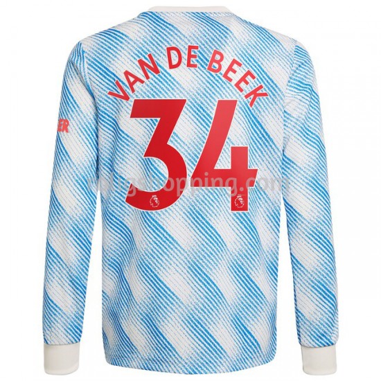 Fotbollströja Manchester United Donny Van De Beek 34 Bortaställ 2021-2022 Lång ärm