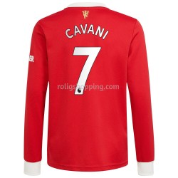 Fotbollströja Manchester United Edinson Cavani 7 Hemmaställ 2021-2022 Lång ärm