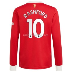 Fotbollströja Manchester United Marcus Rashford 10 Hemmaställ 2021-2022 Lång ärm