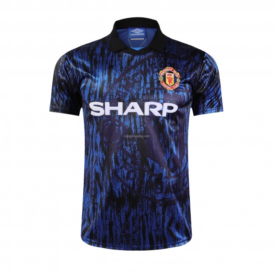 Fotbollströja Manchester United Retro Bortaställ 1993 Kort ärm