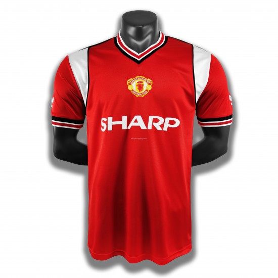 Fotbollströja Manchester United Retro Hemmaställ 1985 Kort ärm
