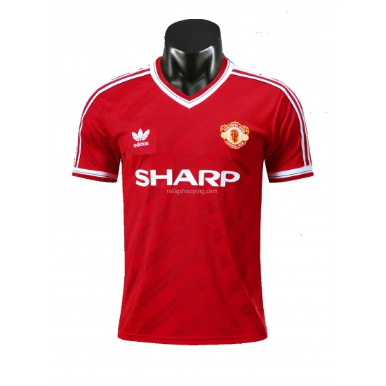 Fotbollströja Manchester United Retro Hemmaställ 1986 Kort ärm