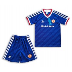 Fotbollströja Manchester United Retro Barn Bortaställ 1986 Kort ärm