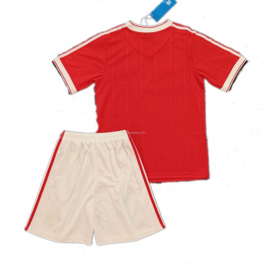 Fotbollströja Manchester United Retro Barn-Hemmaställ 1984 Kort ärm