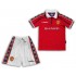 Fotbollströja Manchester United Retro Barn-Hemmaställ 1998-1999 Kort ärm