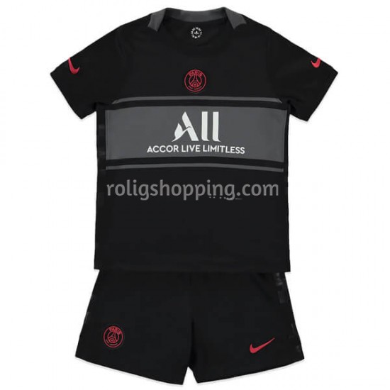 Fotbollströja Paris Saint-Germain Barn Tredjeställ 2021-2022 Kort ärm