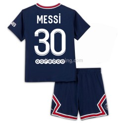 Fotbollströja Paris Saint-Germain Lionel Messi 30 Barn Hemmaställ 2021-2022 Kort ärm