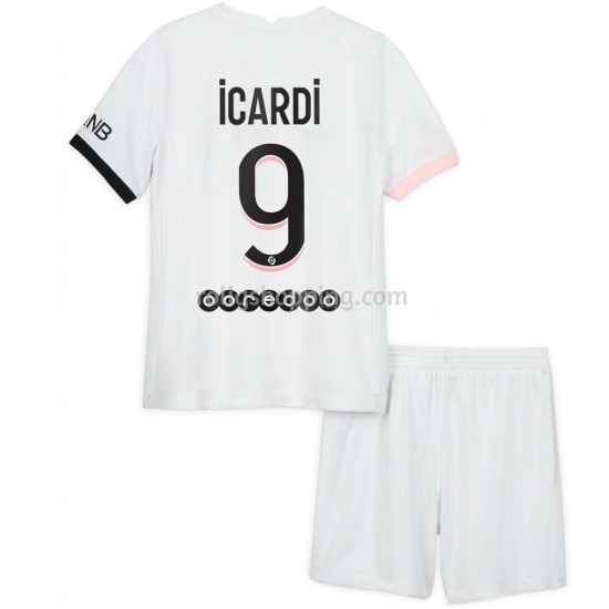 Fotbollströja Paris Saint-Germain Mauro Icardi 9 Barn Bortaställ 2021-2022 Kort ärm