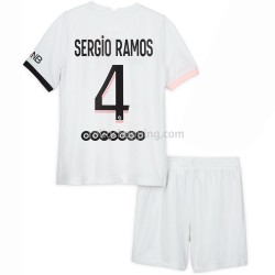 Fotbollströja Paris Saint-Germain Sergio Ramos 4 Barn Bortaställ 2021-2022 Kort ärm
