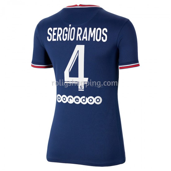 Fotbollströja Paris Saint-Germain Sergio Ramos 4 Kvinnor Hemmaställ 2021-2022 Kort ärm