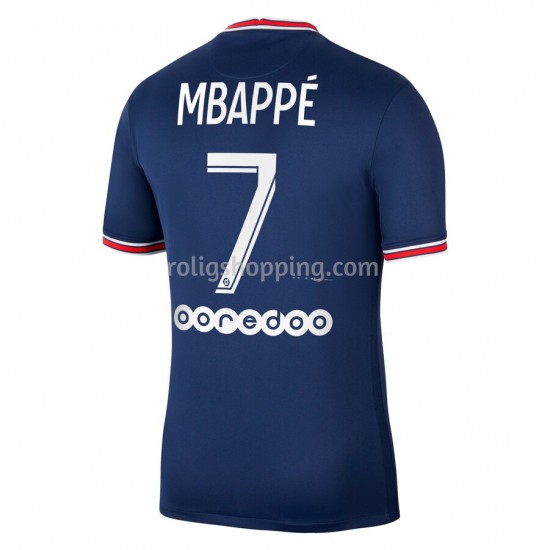 Fotbollströja Paris Saint-Germain Kylian Mbappé 7 Hemmaställ 2021-2022 Kort ärm