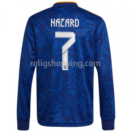 Fotbollströja Real Madrid Eden Hazard 7 Bortaställ 2021-2022 Lång ärm