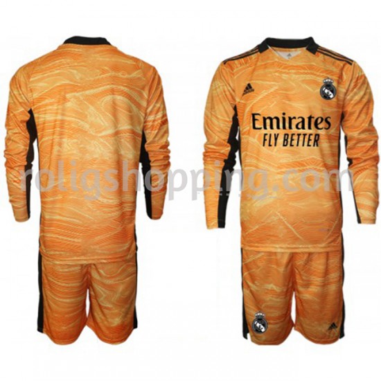 Fotbollströja Real Madrid Målvakt Barn Bortaställ 2021-2022 Lång ärm