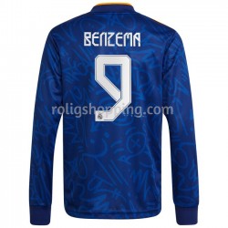 Fotbollströja Real Madrid Karim Benzema 9 Bortaställ 2021-2022 Lång ärm