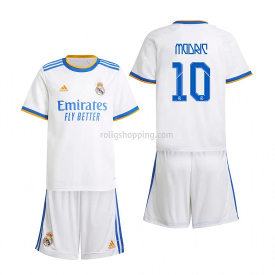 Fotbollströja Real Madrid Luka Modrić 10 Barn Hemmaställ 2021-2022 Kort ärm