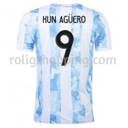 Fotbollströja Argentina Kun Agüero 9 Hemmaställ 2021 Kort ärm
