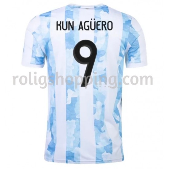 Fotbollströja Argentina Kun Agüero 9 Hemmaställ 2021 Kort ärm