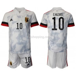 Fotbollströja Belgien Eden Hazard 10 Barn Bortaställ Euro 2020 Kort ärm