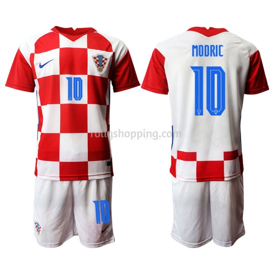 Fotbollströja Kroatien Luka Modrić 10 Barn Hemmaställ Euro 2020 Kort ärm
