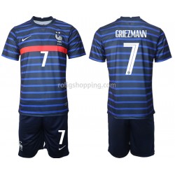 Fotbollströja Frankrike Antoine Griezmann 7 Barn Hemmaställ Euro 2020 Kort ärm