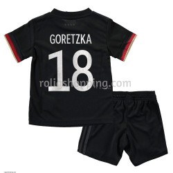 Fotbollströja Tyskland Leon Goretzka 18 Barn Bortaställ Euro 2020 Kort ärm