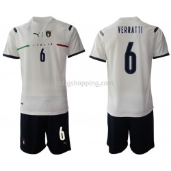 Fotbollströja Italien Marco Verratti 6 Barn Bortaställ 2021-2022 Kort ärm