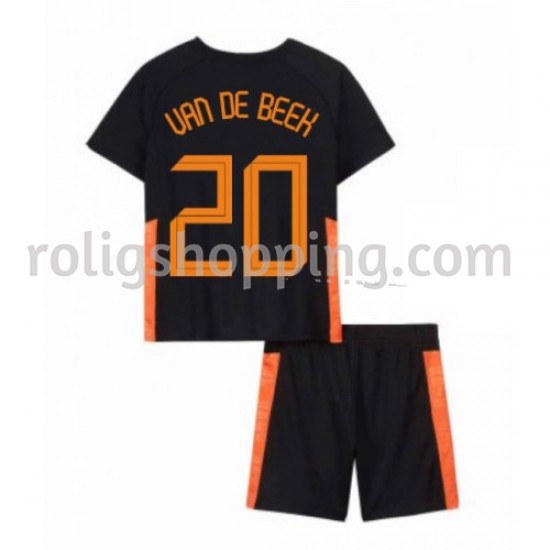 Fotbollströja Nederländerna Donny van de Beek 20 Barn Bortaställ Euro 2020 Kort ärm