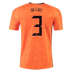 Fotbollströja Nederländerna MATTHIJS DE LIGT 3 Hemmaställ Euro 2020 Kort ärm
