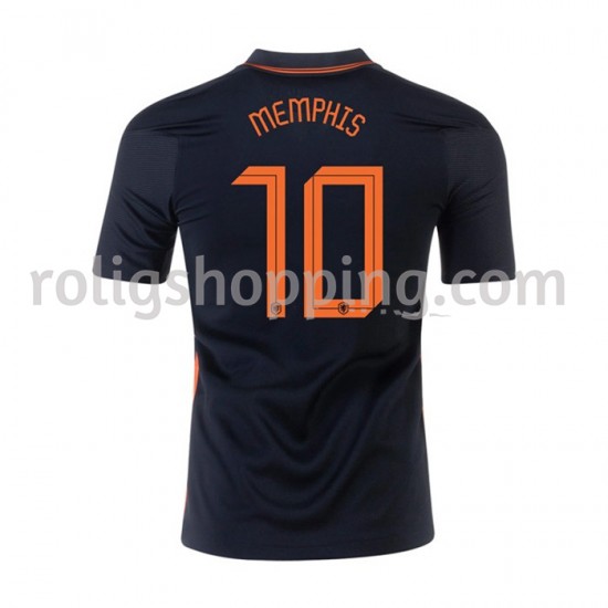 Fotbollströja Nederländerna MEMPHIS 10 Bortaställ Euro 2020 Kort ärm