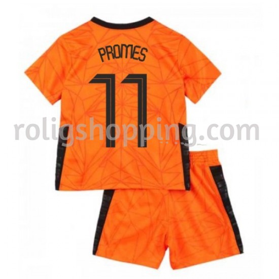 Fotbollströja Nederländerna Quincy Promes 11 Barn Hemmaställ Euro 2020 Kort ärm