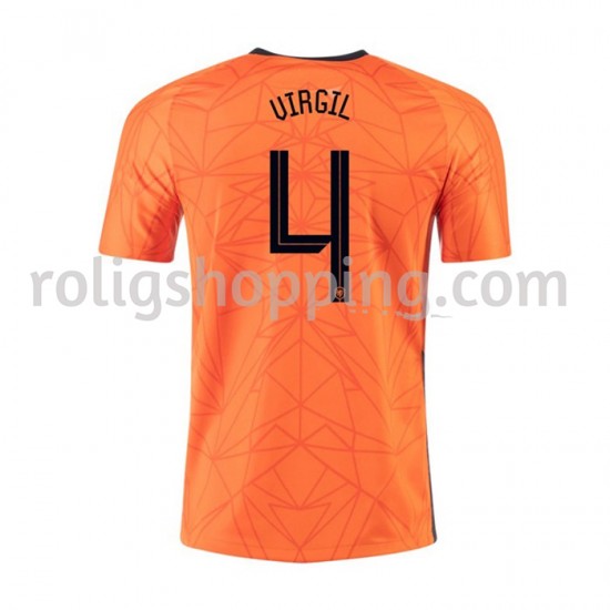 Fotbollströja Nederländerna VIRGIL 4 Hemmaställ Euro 2020 Kort ärm