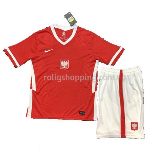 Fotbollströja Polen Barn Bortaställ Euro 2020 Kort ärm