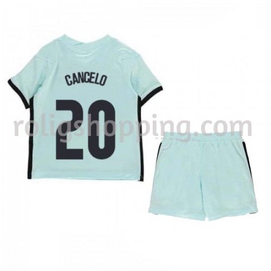 Fotbollströja Portugal Joao Cancelo 20 Barn Bortaställ Euro 2020 Kort ärm